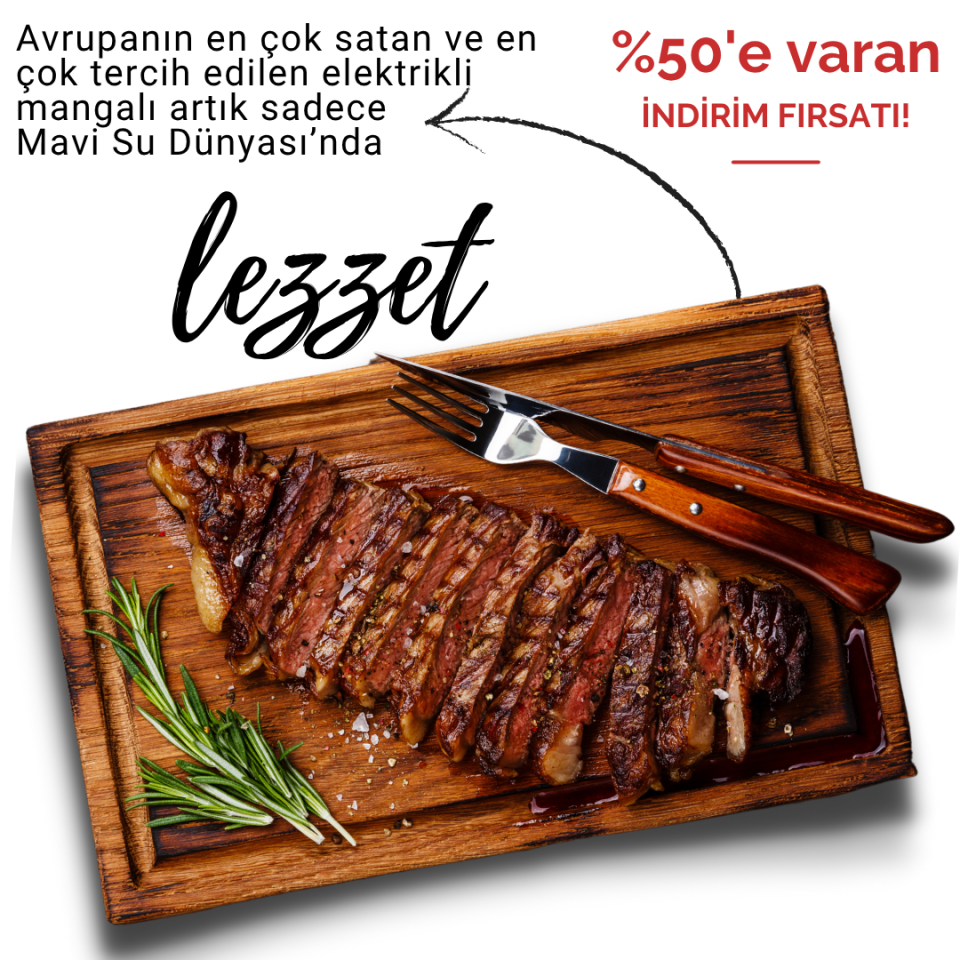 Elektrikli Izgara | Elektrikli Mangal | BBQ Izgara | Paslanmaz Izgara | 1600w | Mavi Su Dünyası