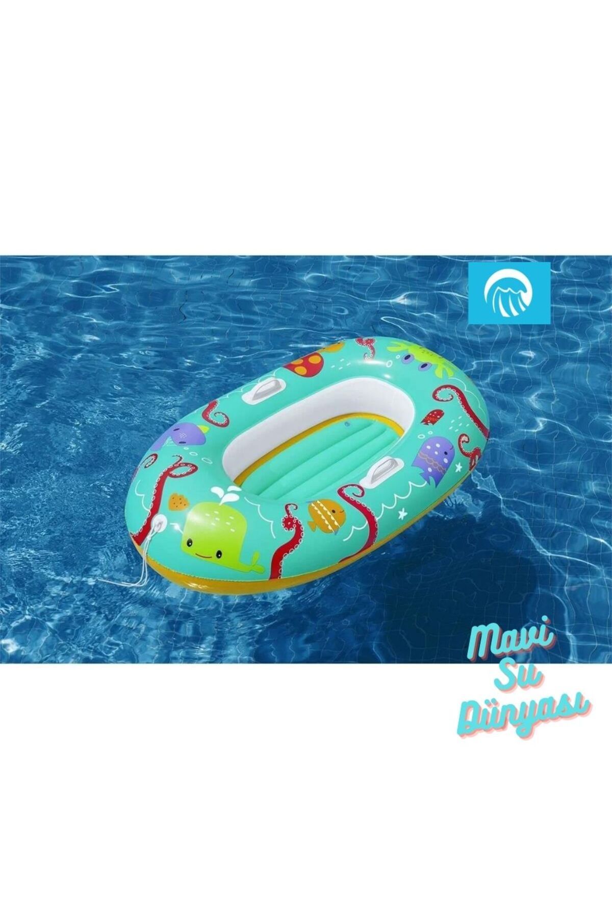 Çocuk Botu Balık Desenli Renkli 119 Cm x 79 Cm Float Bot - Mavi Su Dünyası