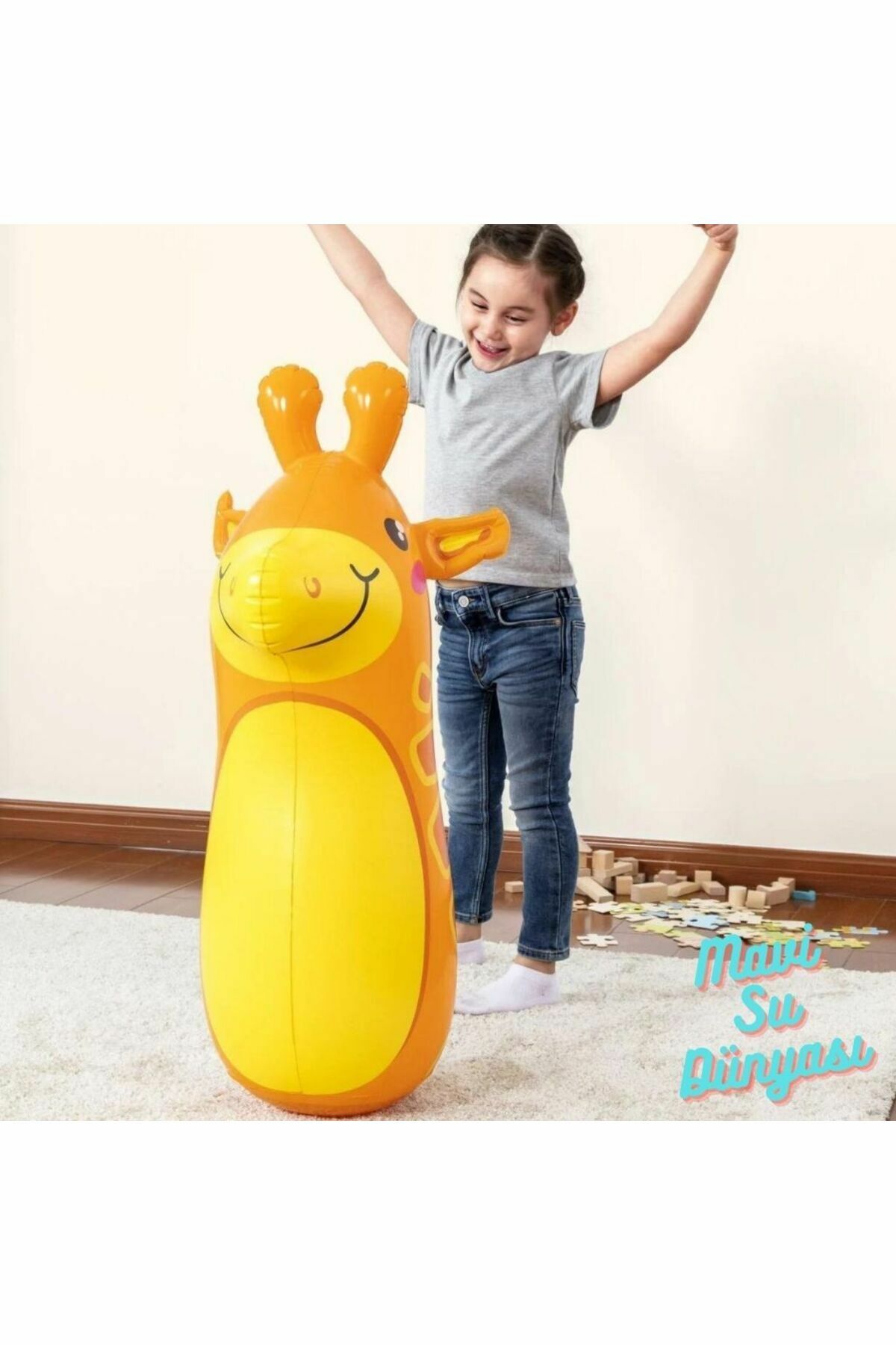 Hacıyatmaz Sallanan Oyuncak 91 Cm - Mavi Su Dünyası Turuncu