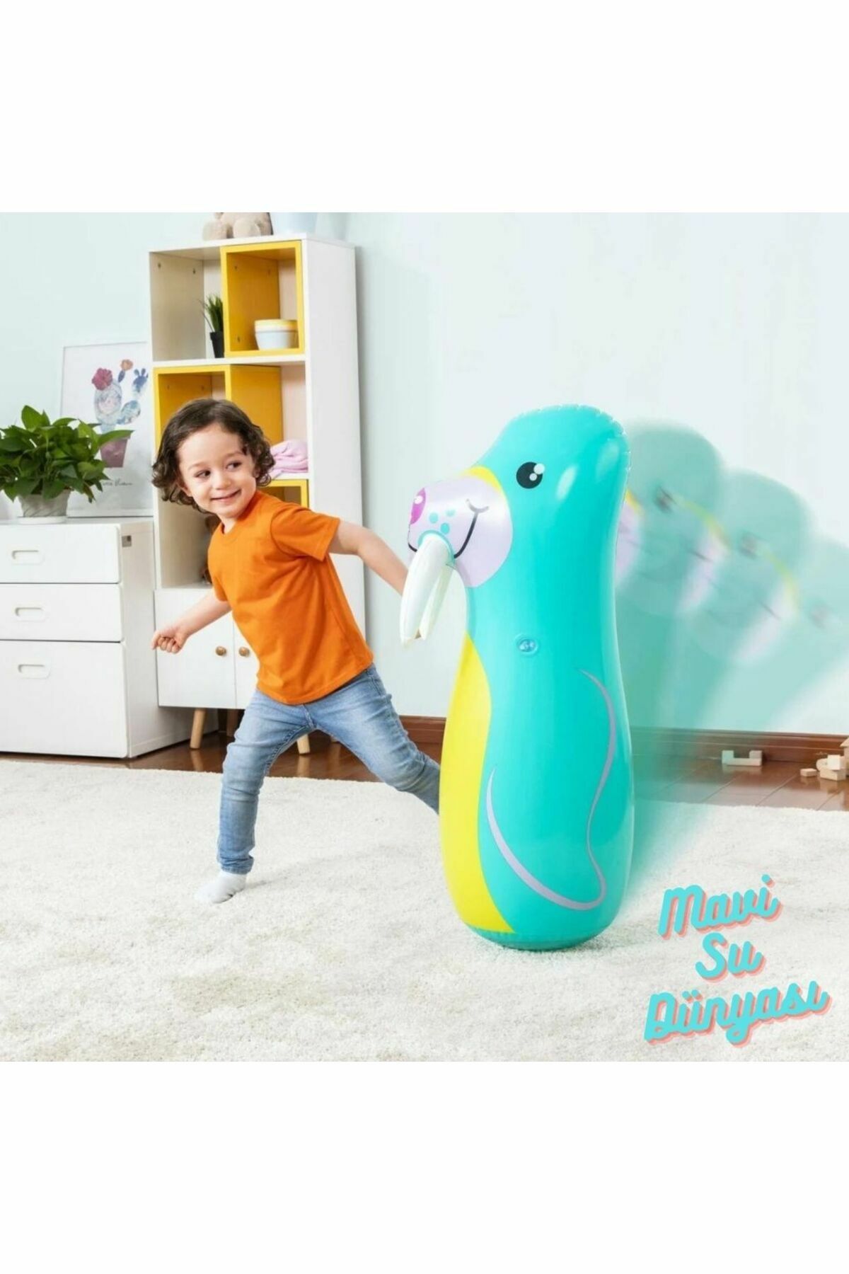 Hacıyatmaz Sallanan Oyuncak 91 Cm - Mavi Su Dünyası Sarı