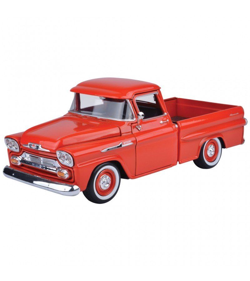 1958 Model Klasik Chevy Apache Fleetline Pickup 1:24 Ölçekli Kırmızı