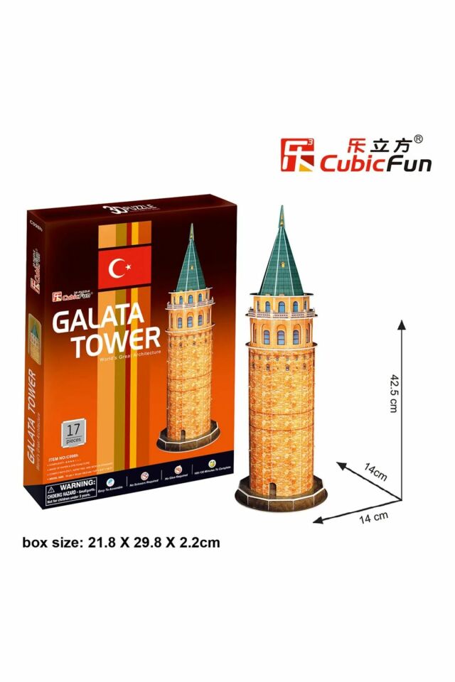 Puzzle 17 Parçalık Galata Kulesi 21x29 Cm - Mavi Su Dünyası