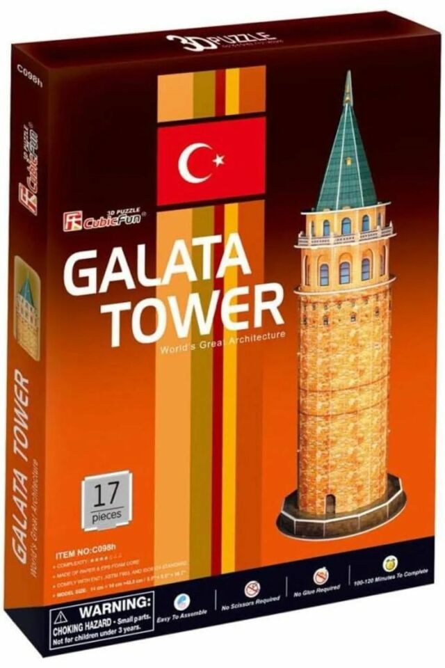 Puzzle 17 Parçalık Galata Kulesi 21x29 Cm - Mavi Su Dünyası