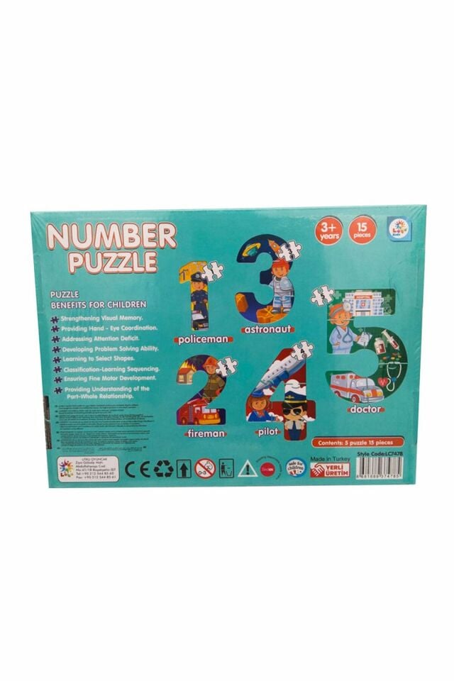 Puzzle Numaralı Meslekler 15 Parça - Mavi Su Dünyası