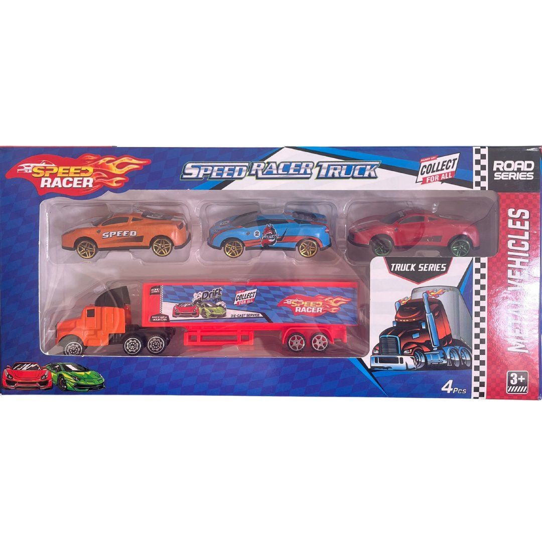 Metal Tır ve Arabalar Seti | Tır 19 Cm | Arabalar 8 Cm