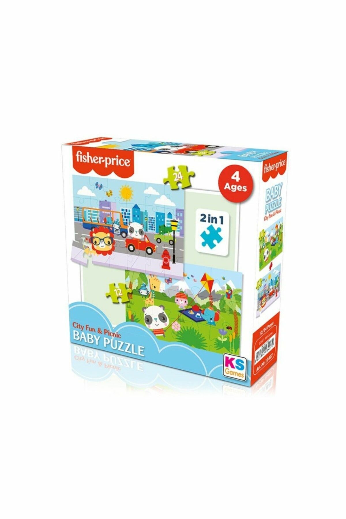 Puzzle 24 Parça Baby Puzzle City Fun Picnic 2 in 1 - Mavi Su Dünyası