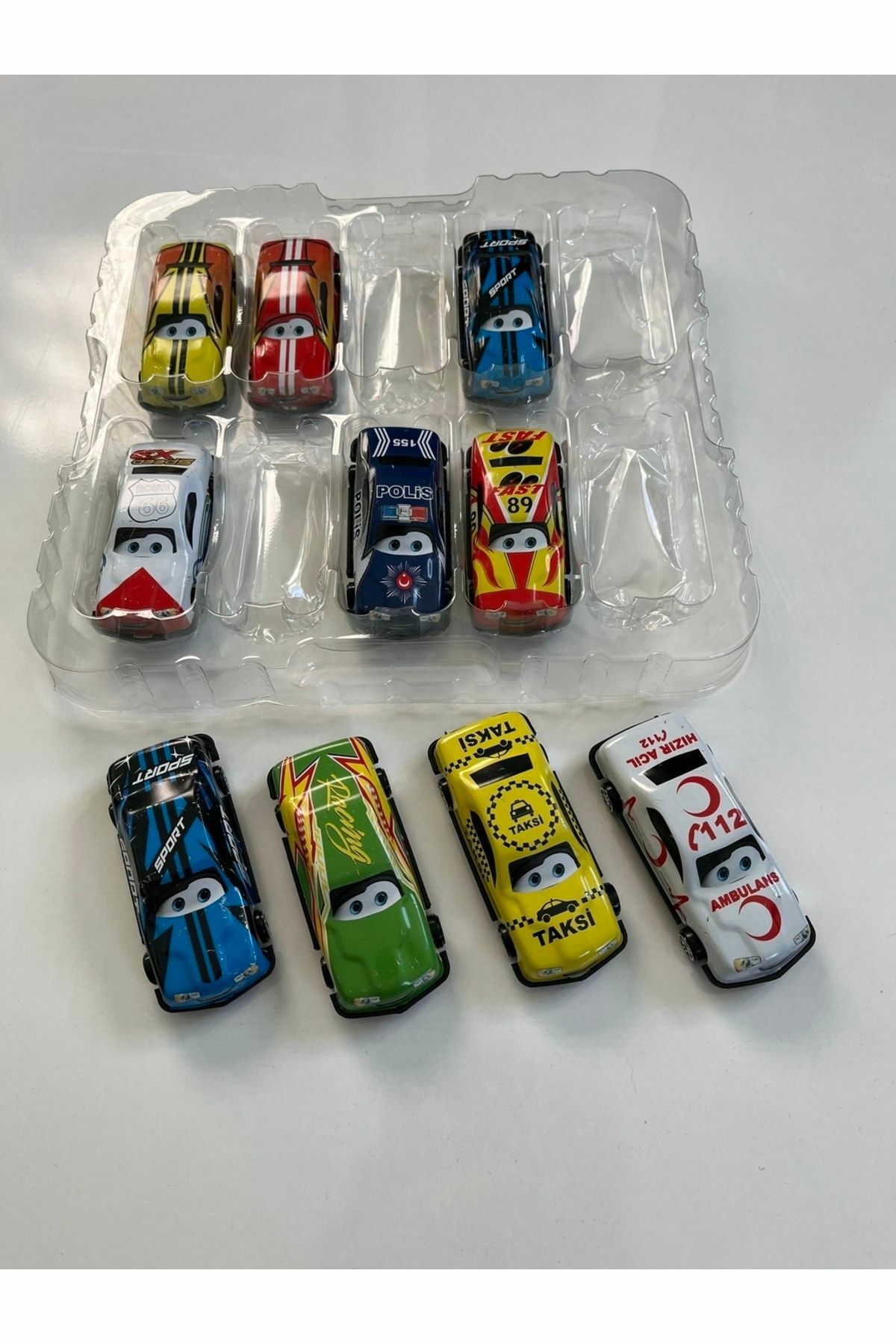 Metal Arabalar 10' lu - Mavi Su Dünyası