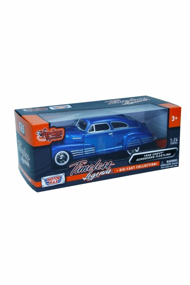 1948 Model Klasik Chevy Aerosedan Fleetline 1:24 Ölçekli Kırmızı