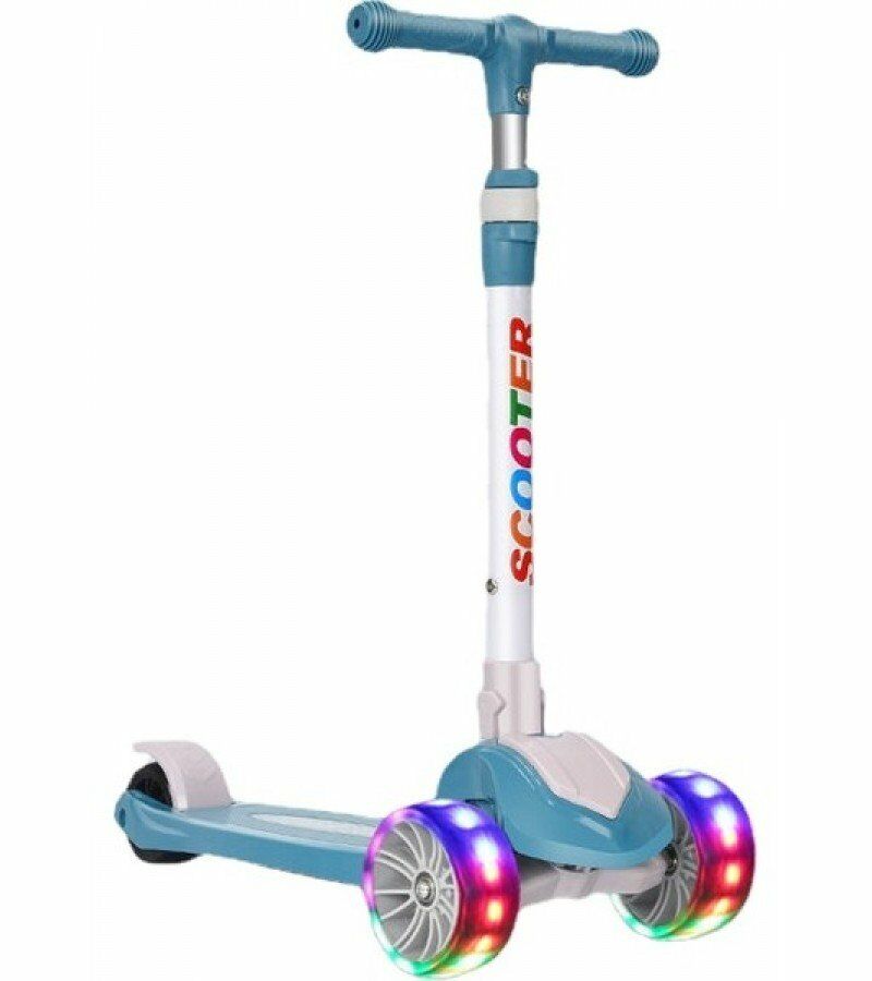 3+ Pilli Işıklı Müzikli Scooter Mavi