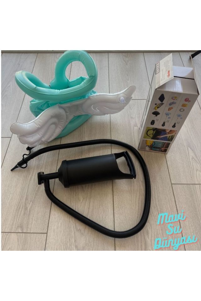 Pompa Dahil Kanatlı Can Simidi, Can Yelekleri 5-8 Yaş Mavi - M