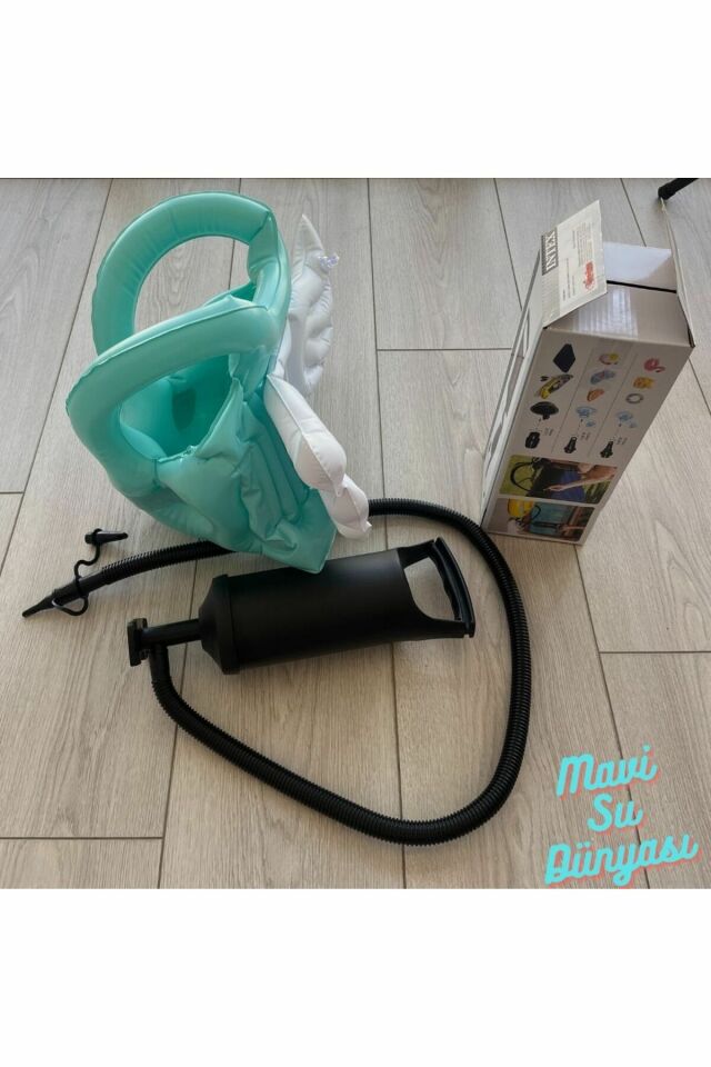 Pompa Dahil Kanatlı Can Simidi, Can Yelekleri 5-8 Yaş Mavi - M