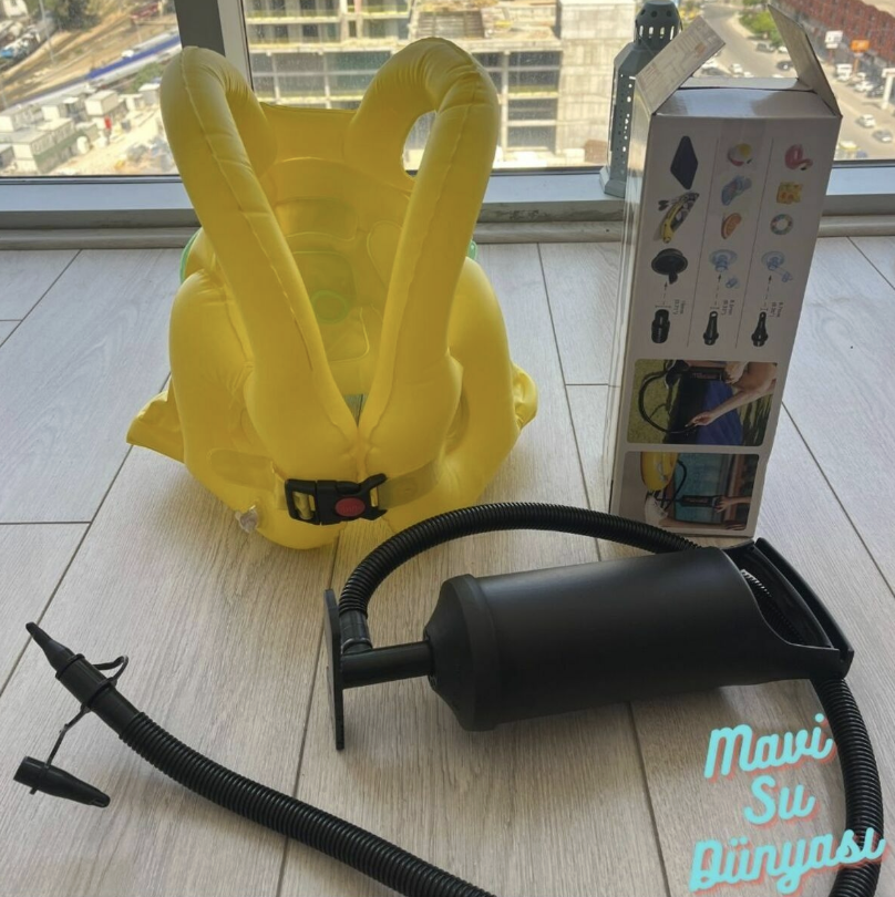 Pompa Dahil | Çocuk Şişme Can Yeleği | Can Simidi | Kanatlı Can Yeleği | Deniz ve Havuz Can Simidi | Can Simit Sarı - L