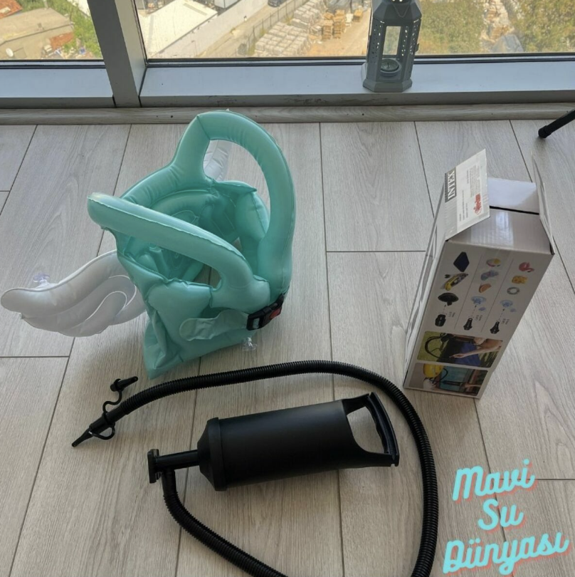 Pompa Dahil | Çocuk Şişme Can Yeleği | Can Simidi | Kanatlı Can Yeleği | Deniz ve Havuz Can Simidi | Can Simit Mavi - L