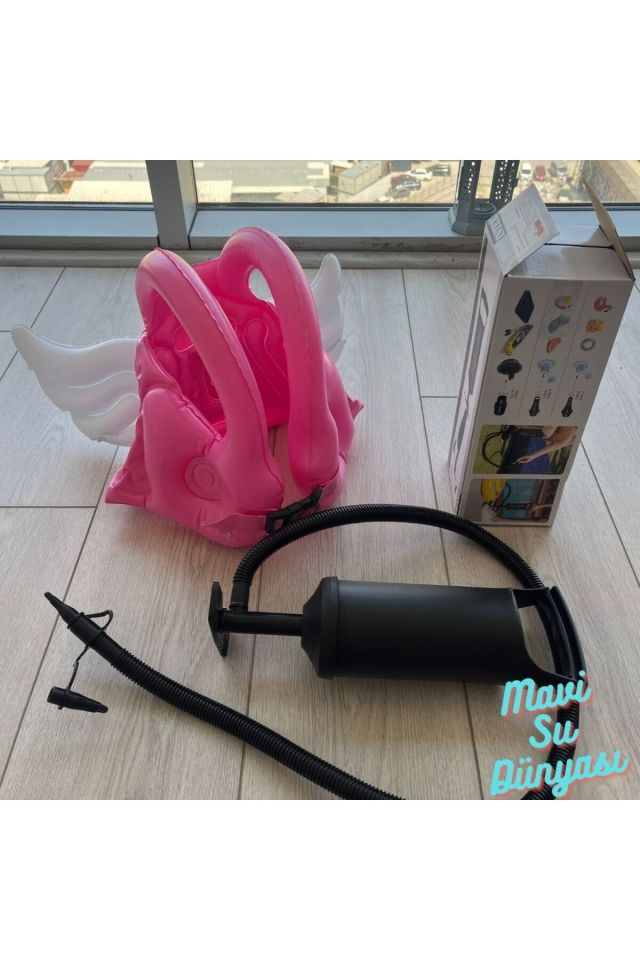 Pompa Dahil Kanatlı Can Simidi, Can Yelekleri 2-4 Yaş Pembe - M