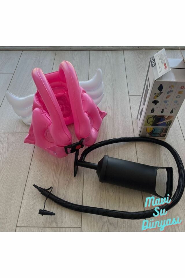 Pompa Dahil Kanatlı Can Simidi, Can Yelekleri 2-4 Yaş Pembe - L