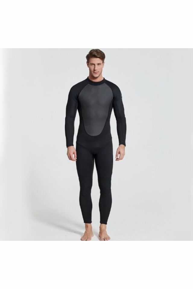 Dalış Kıyafeti Siyah-üst Düzey Kumaş Kaliteli - 3 Mm Kalınlık - Mavi Su Dünyası