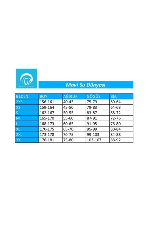 Dalış Kıyafeti Siyah-üst Düzey Kumaş Kaliteli - 3 Mm Kalınlık - Mavi Su Dünyası Siyah - 2XL
