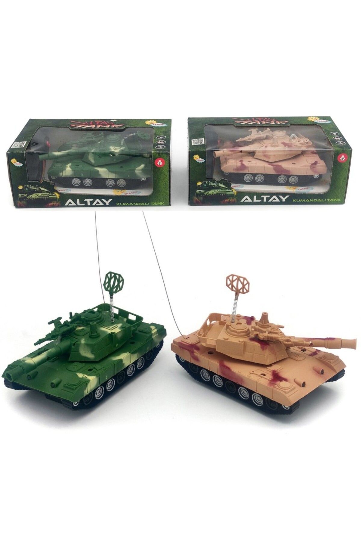 Uzaktan Kumandalı Tank Oyuncak 2 Fonksiyonlu - Mavi Su Dünyası Yeşil