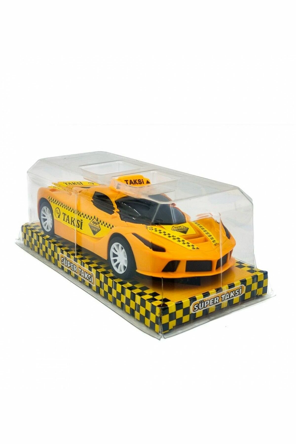 Vakumlu Kutuda Sürtmeli Sarı Taksi Araba - Mavi Su Dünyası