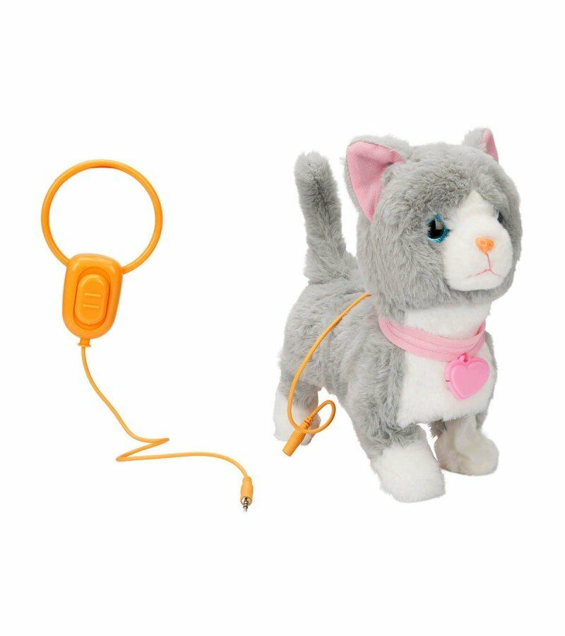 Peluş Sevimli Kedi Gigi Hareketli Sesli Gri Renk