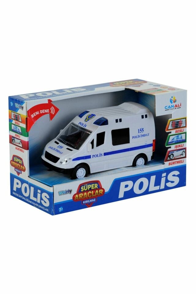 Işıklı Sesli Pilli Sürtmeli Polis Ekip Arabası - Mavi Su Dünyası