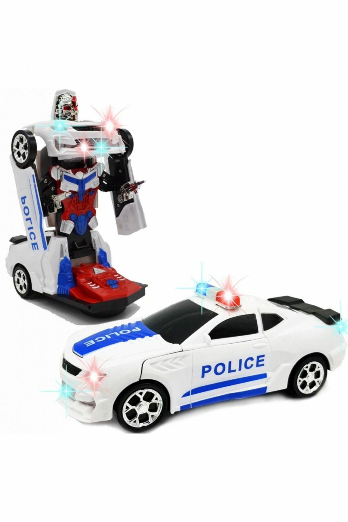 Pilli Robota Dönüşen Polis Arabası - Mavi Su Dünyası