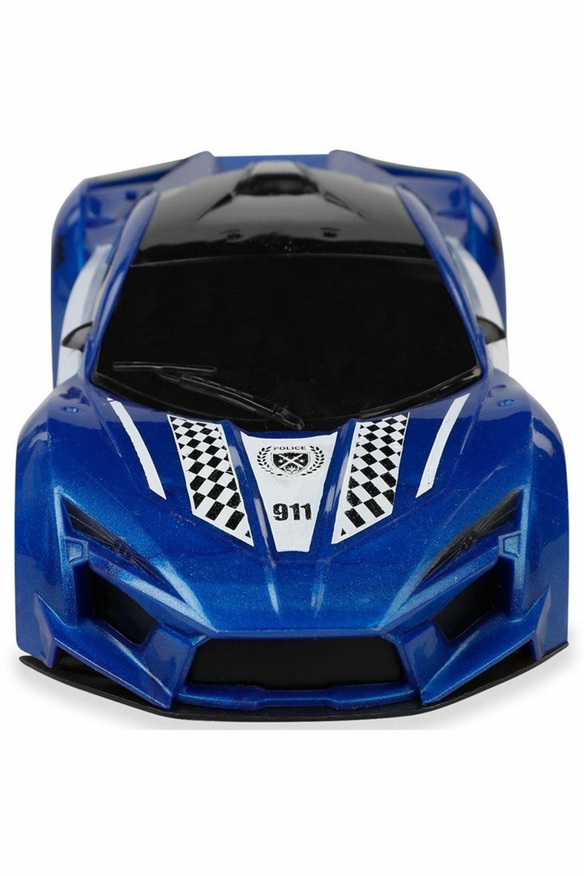 Pille Çalışan Sesli ve Işıklı Mavi Renk Polis Arabası - Mavi Su Dünyası