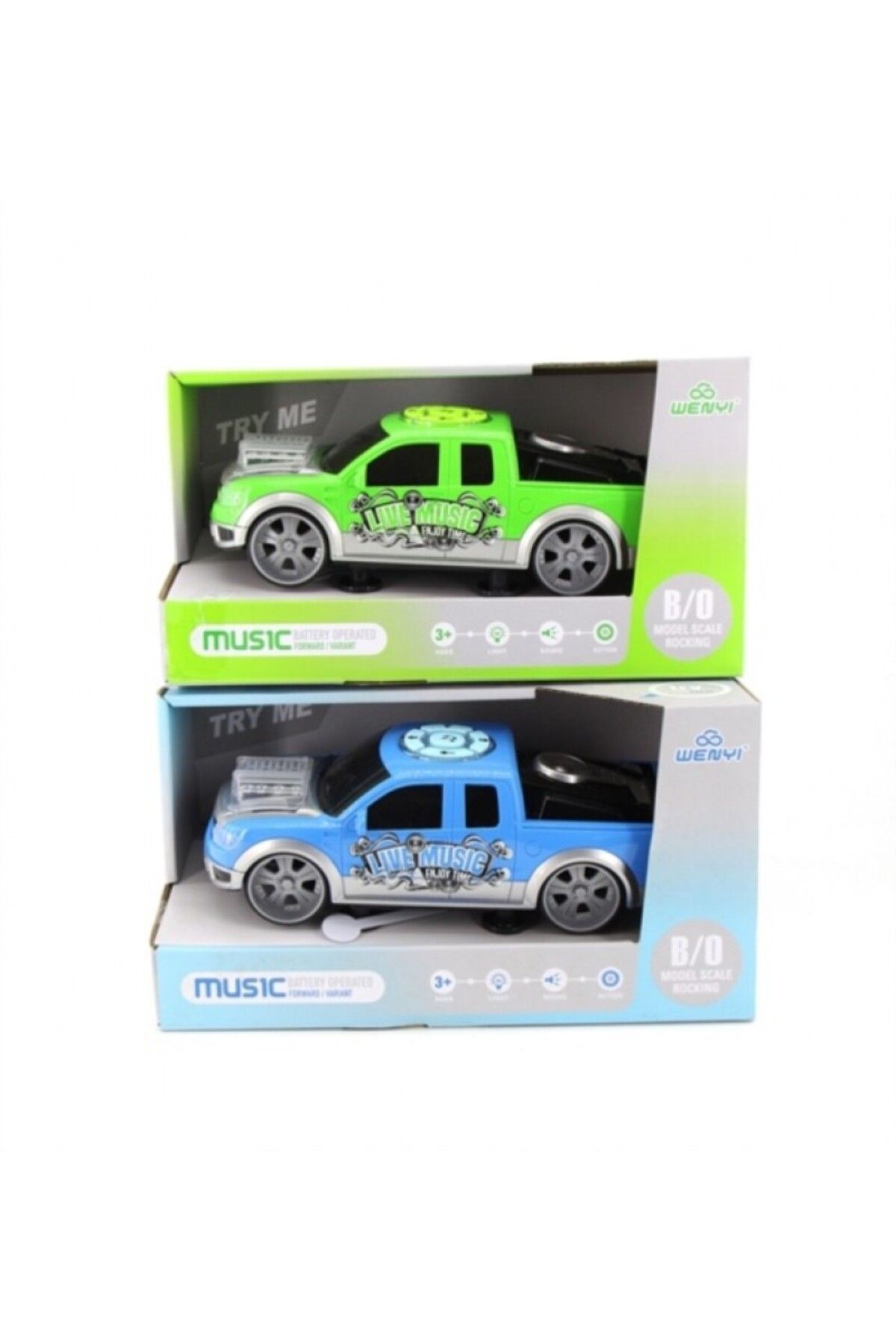 Dans Eden Işıklı Pille Çalışan Pickup Araba - Mavi Su Dünyası