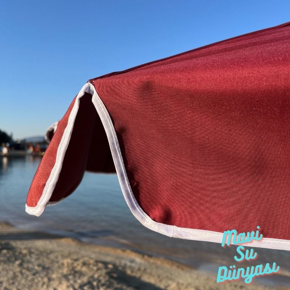 Plaj Deniz Balkon Şemsiyesi | Sentetik Kumaşlı Şemsiye | Eğilebilir |2 Metre Şemsiye Bidonsuz Şemsiye