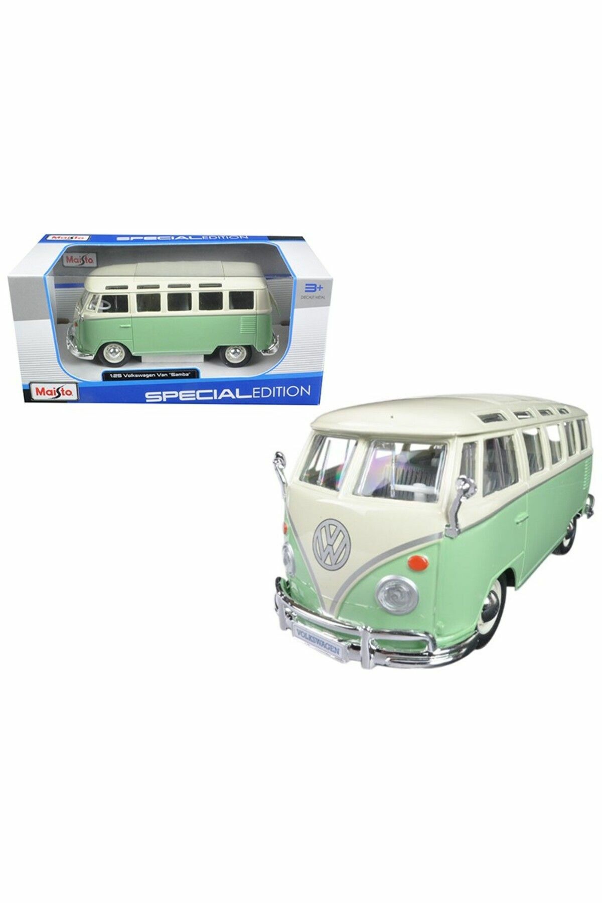 Volkswagen Van Samba Klasik Araba 1:25 Ölçekli - Mavi Su Dünyası