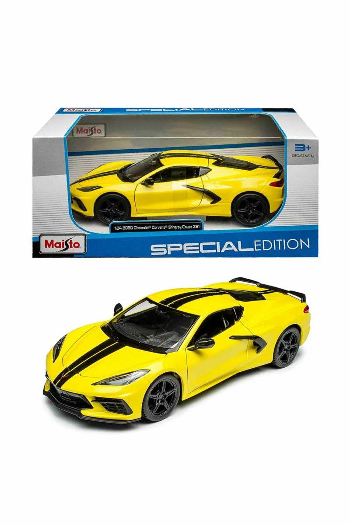 2020 Model Chevrolet Corvette Stingray Coupe Z51 1:24 Ölçekli - Mavi Su Dünyası