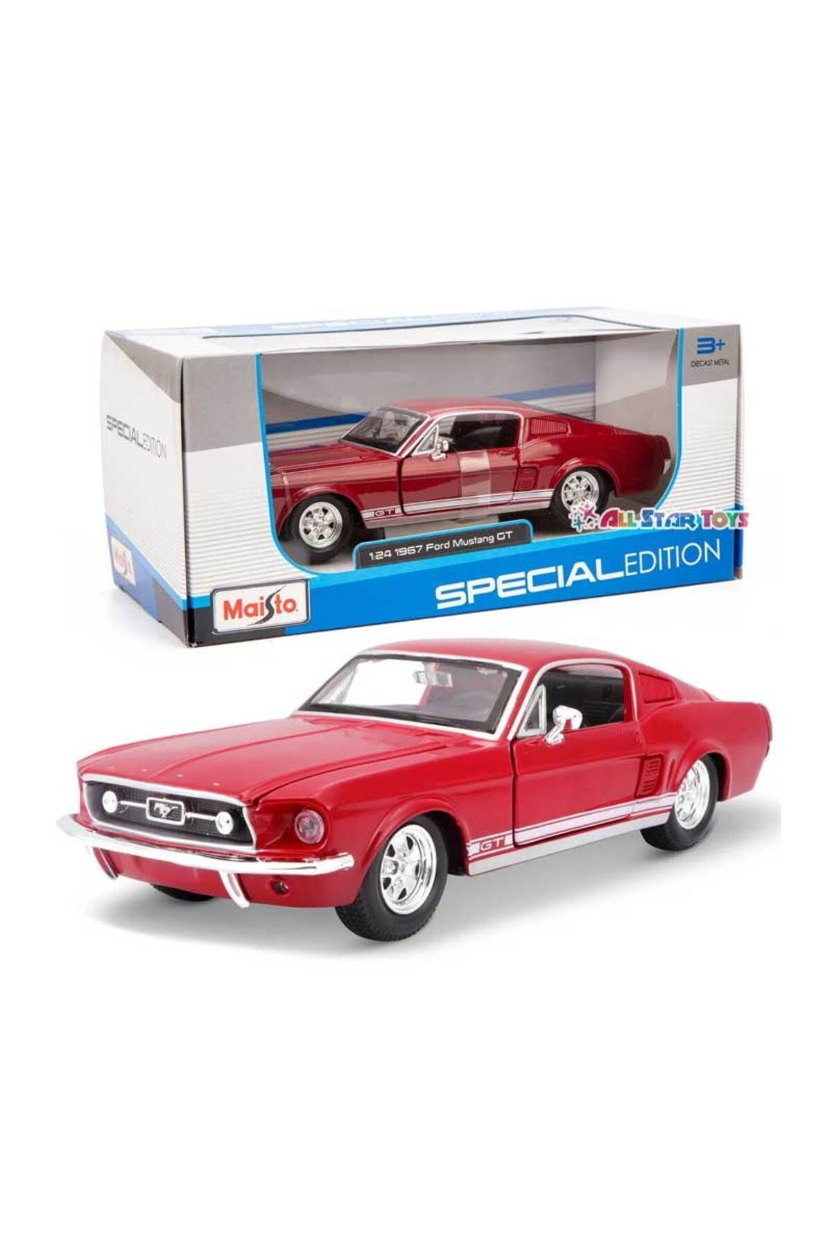 1967 Model Klasik Ford Mustang GT 1:24 Ölçekli - Mavi Su Dünyası