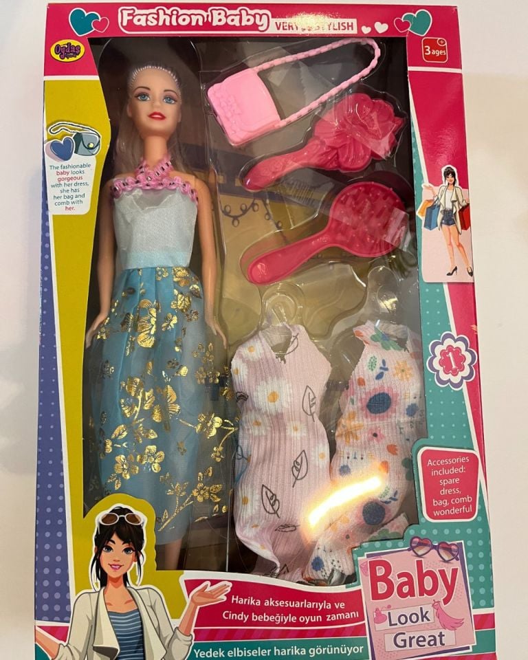 Anlily Oyuncak Bebek 2 Yedek Elbiseli 30 Cm Model Bebek M