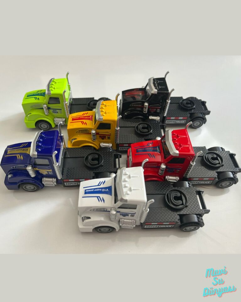 Metal Çek Bırak Tır Kafası Araba 13x5 Cm Siyah