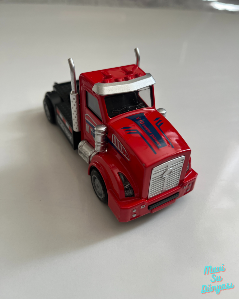 Metal Çek Bırak Tır Kafası Araba 13x5 Cm Kırmızı