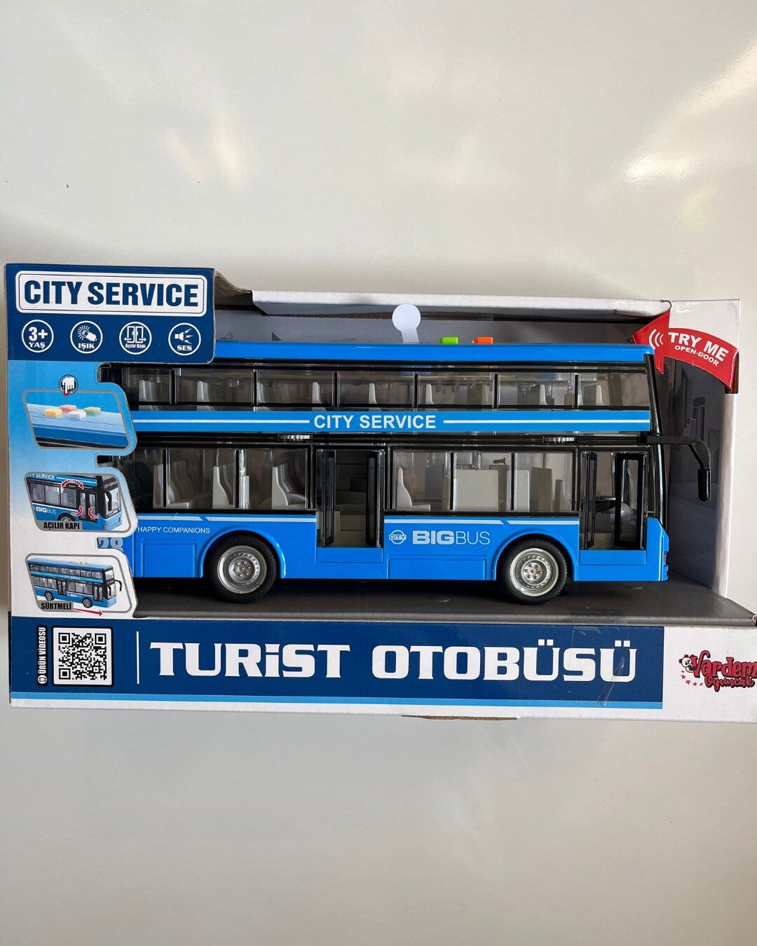 Sürtmeli Sesli Işıklı Çift Katlı Turist Otobüsü