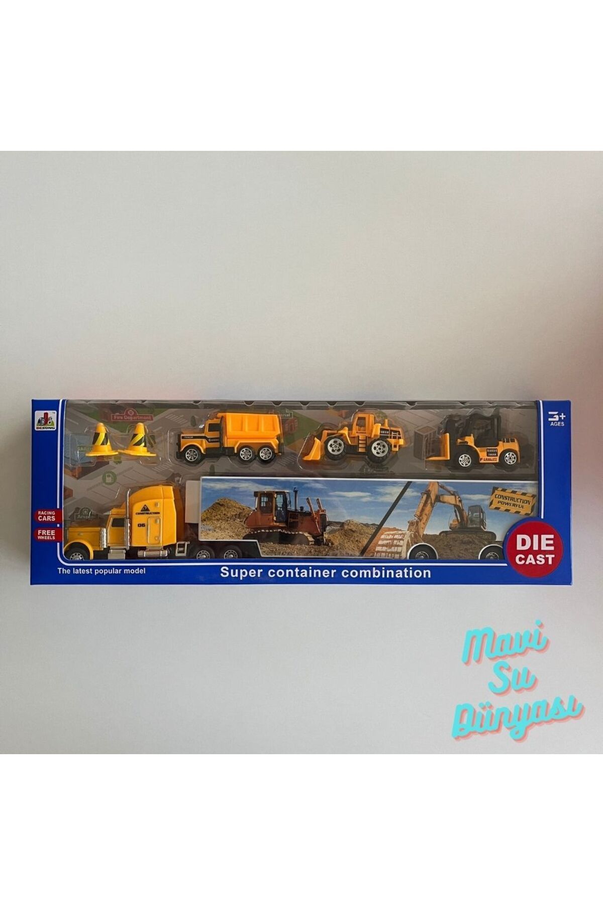 Metal Kutulu Sarı Tır Seti - Mavi Su Dünyası