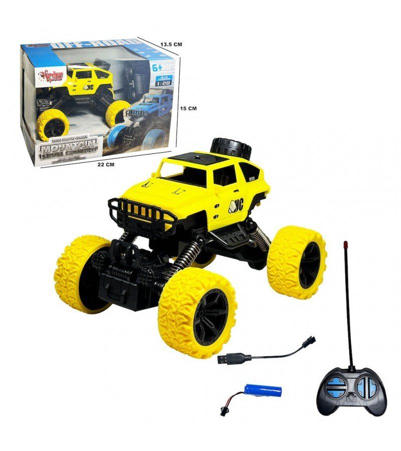 Uzaktan Kumandalı, Full Fonksiyonlu, Şarjlı, Büyük Teker Off Road Jeep Araba Sarı