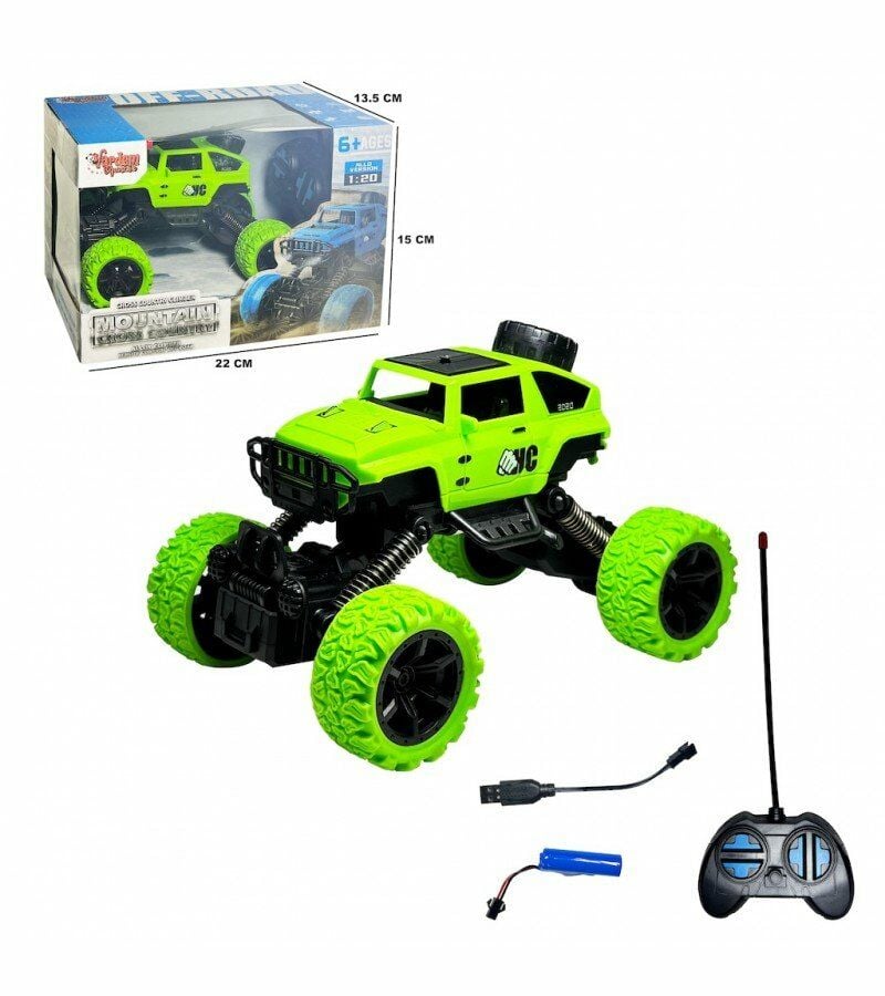Uzaktan Kumandalı, Full Fonksiyonlu, Şarjlı, Büyük Teker Off Road Jeep Araba Yeşil