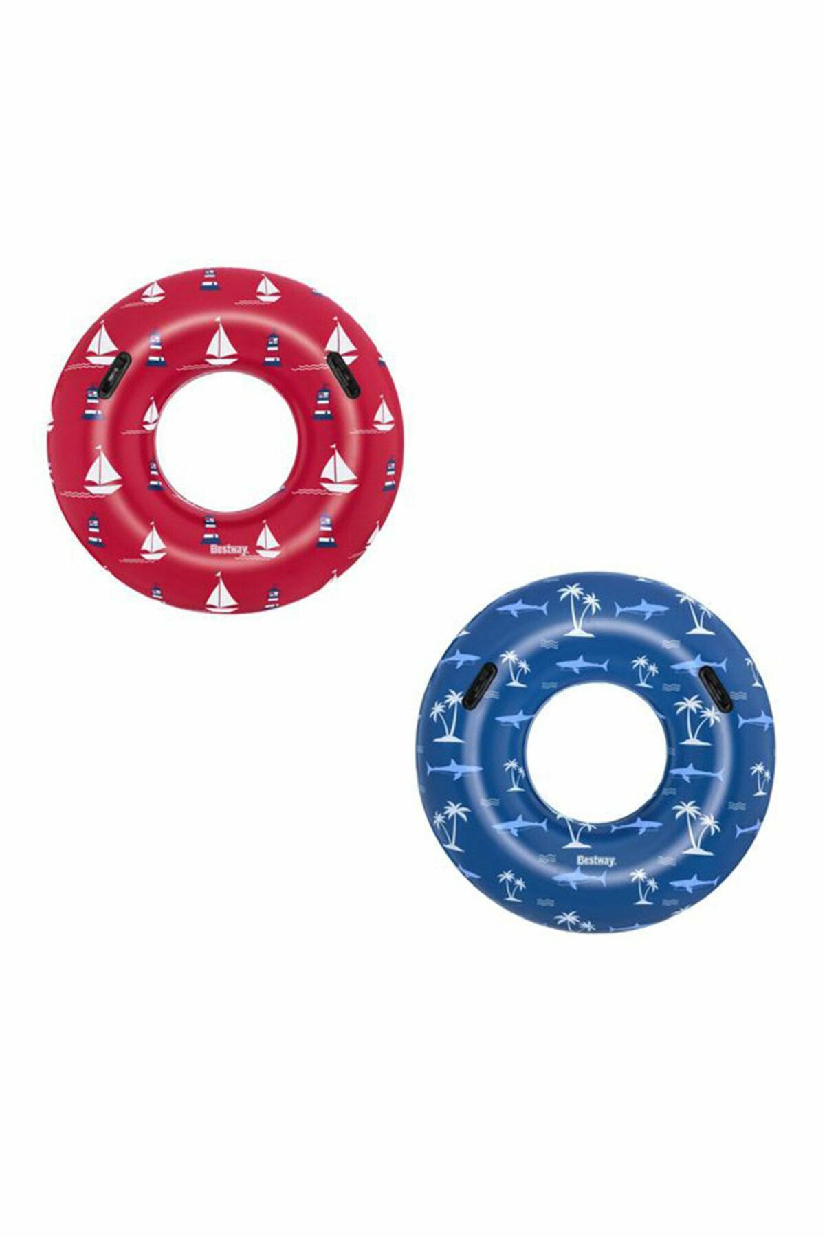 Palmiye Ağaçlı Tutmaçlı Mavi Renk Simit 119 Cm