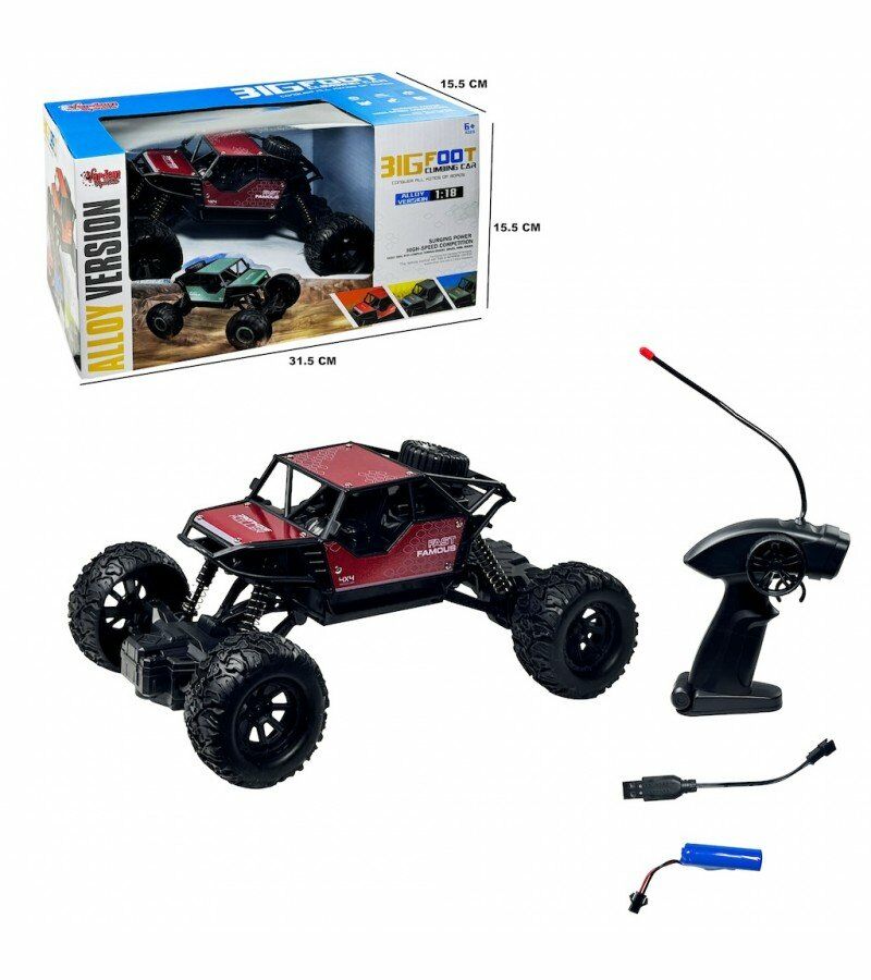 Uzaktan Kumandalı, Şarjlı, Bigfood Of Road Araba 1:18 Kırmızı