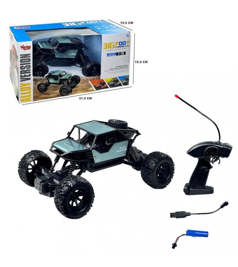 Uzaktan Kumandalı, Şarjlı, Bigfood Of Road Araba 1:18 Yeşil