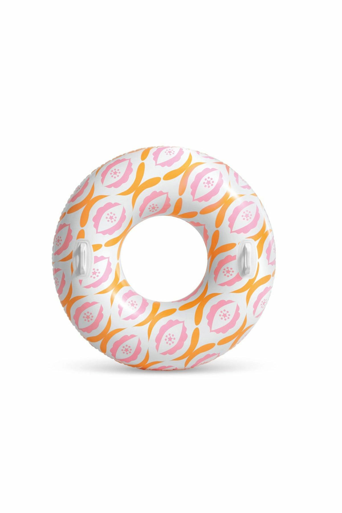 Tutmaçlı Pembe-Turuncu Renkli Desenli Simit 114 Cm