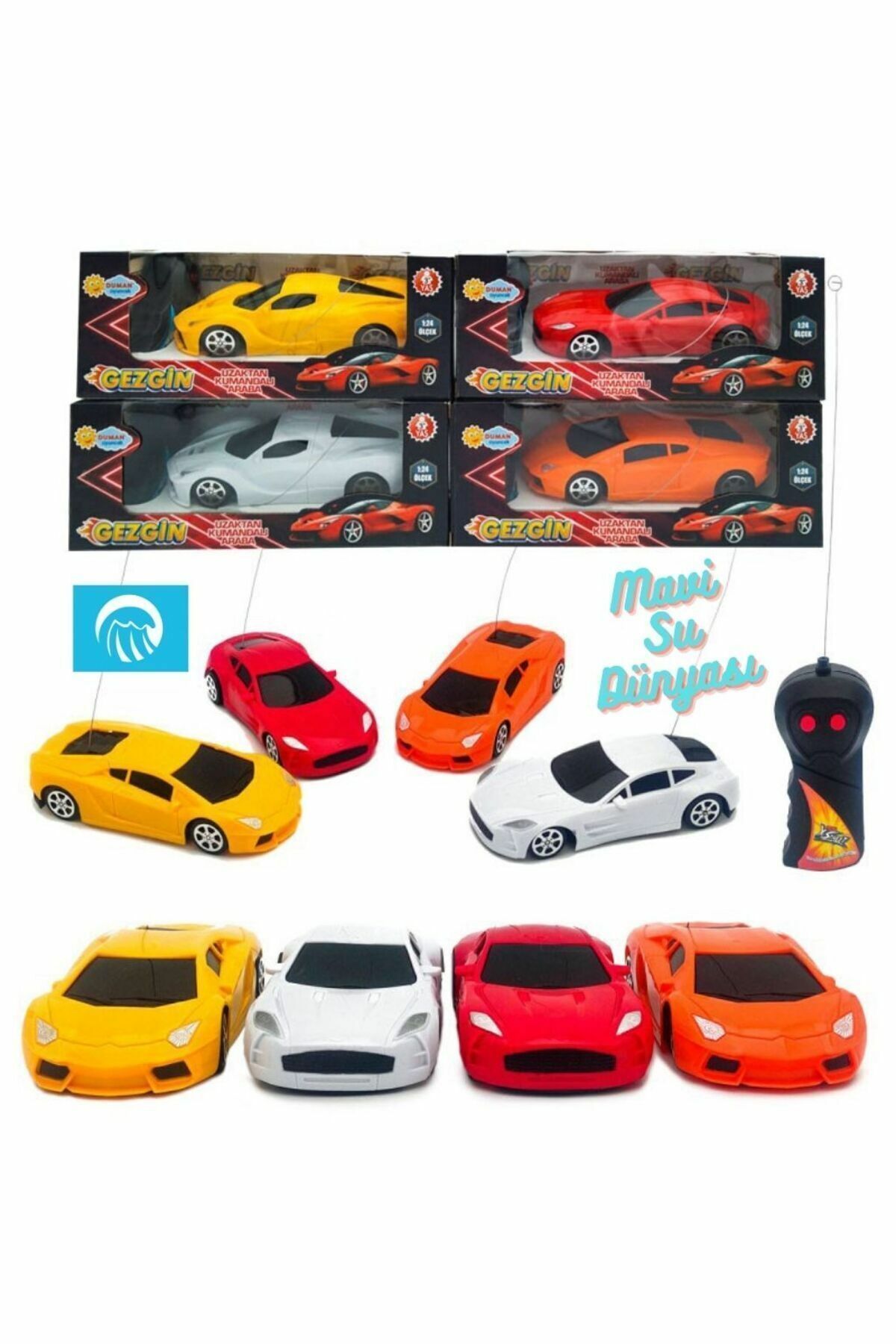 Gezgin Ferrari Araba 1:24 Rengarenk Uzaktan Kumandalı 2 Fonksiyonlu Kırmızı