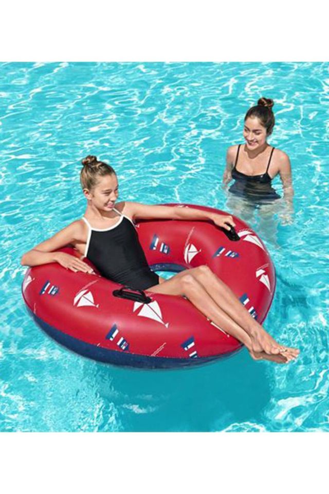 Yelken Desenli Tutmaçlı Kırmızı Renk Simit 119 Cm- Mavi Su Dünyası