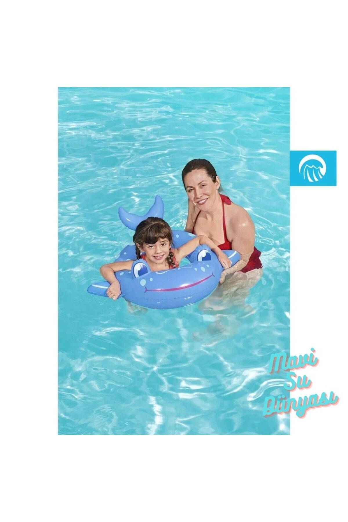 Çocuk Simit Balık Başlı Mavi 80 Cm