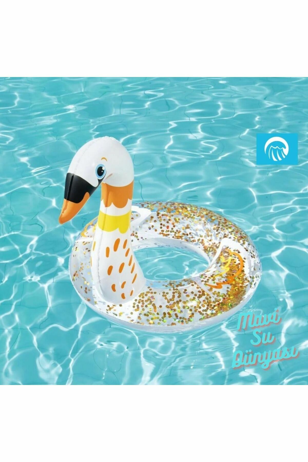 Çocuk Simit Flamingo Başlı Simli Beyaz Simit