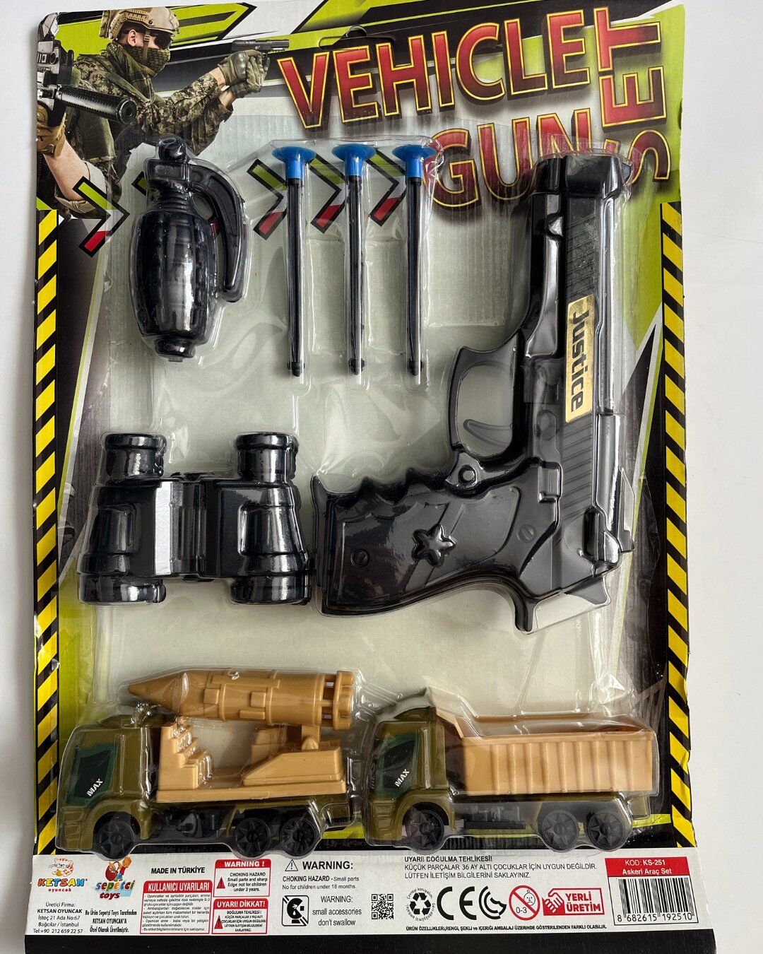 Askeri Set Oyuncak Silah Arabalar Dürbünlü Bombalı Set Silah