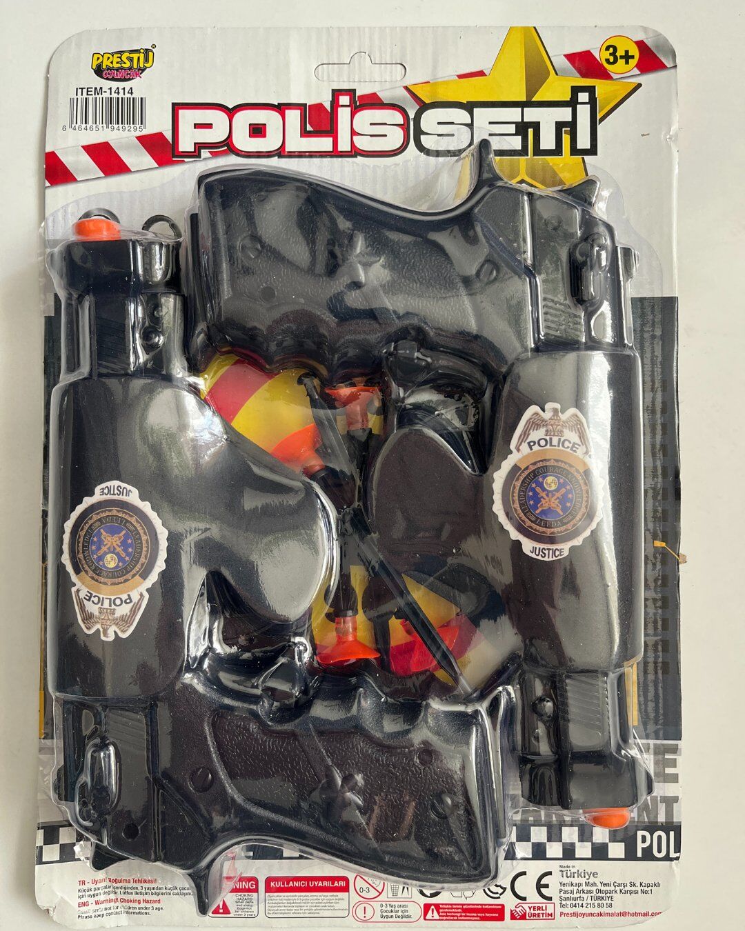 Silahlı Polis Seti 2'li Set 20 Cm