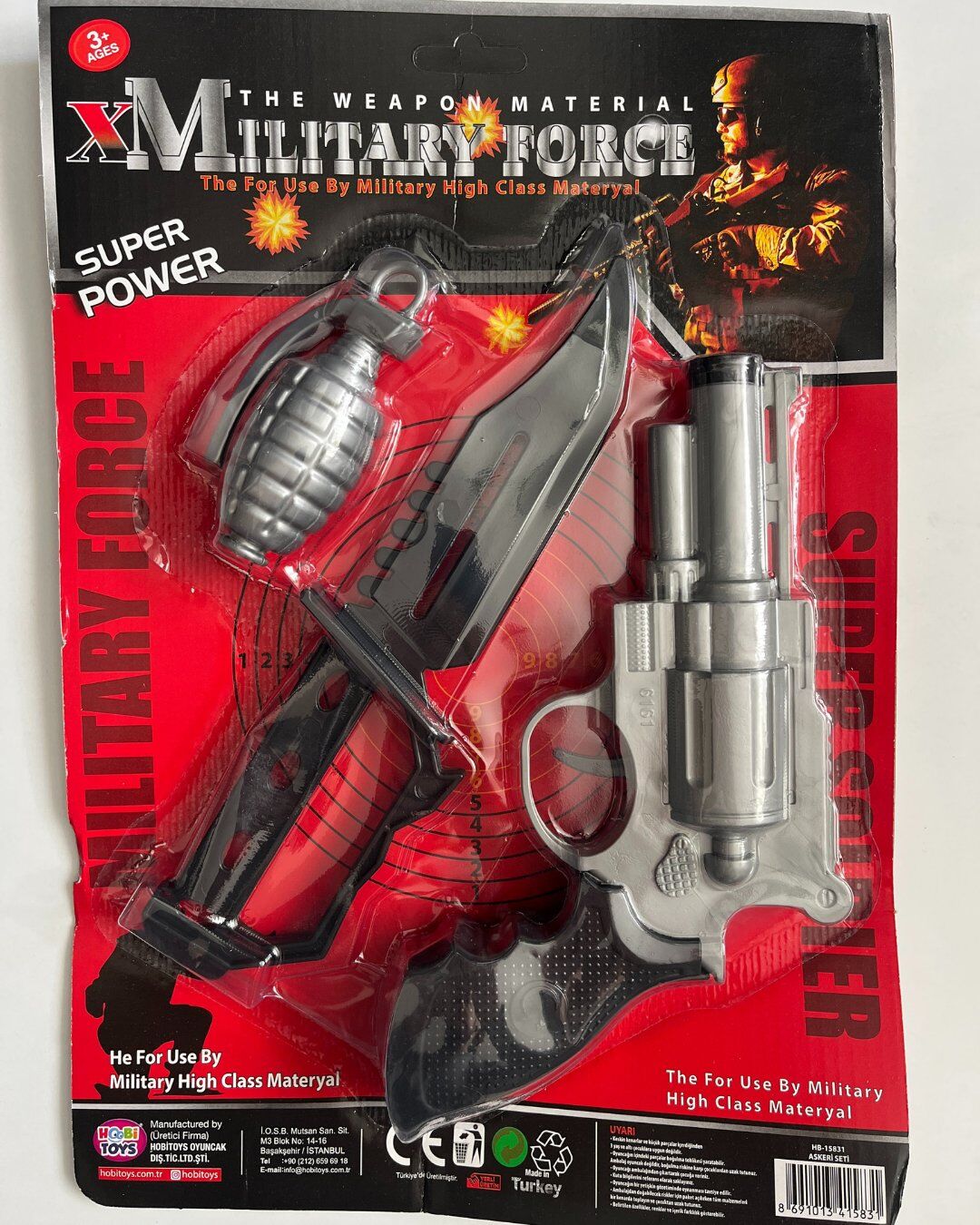 Asker Seti Silah Bıçak Bomba Seti 3' lü Set